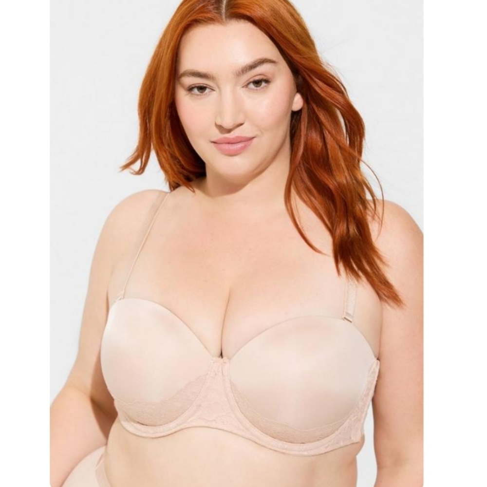 Torrid Strapless Push-up Lace Sling Straight Back Bra